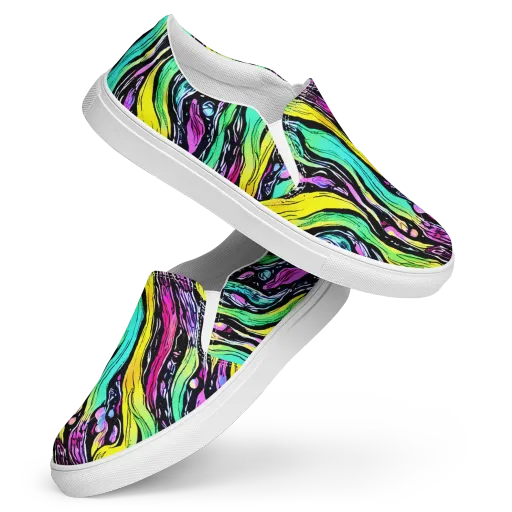 Neon Wildwater on a Women's Slip-On Canvas Shoes