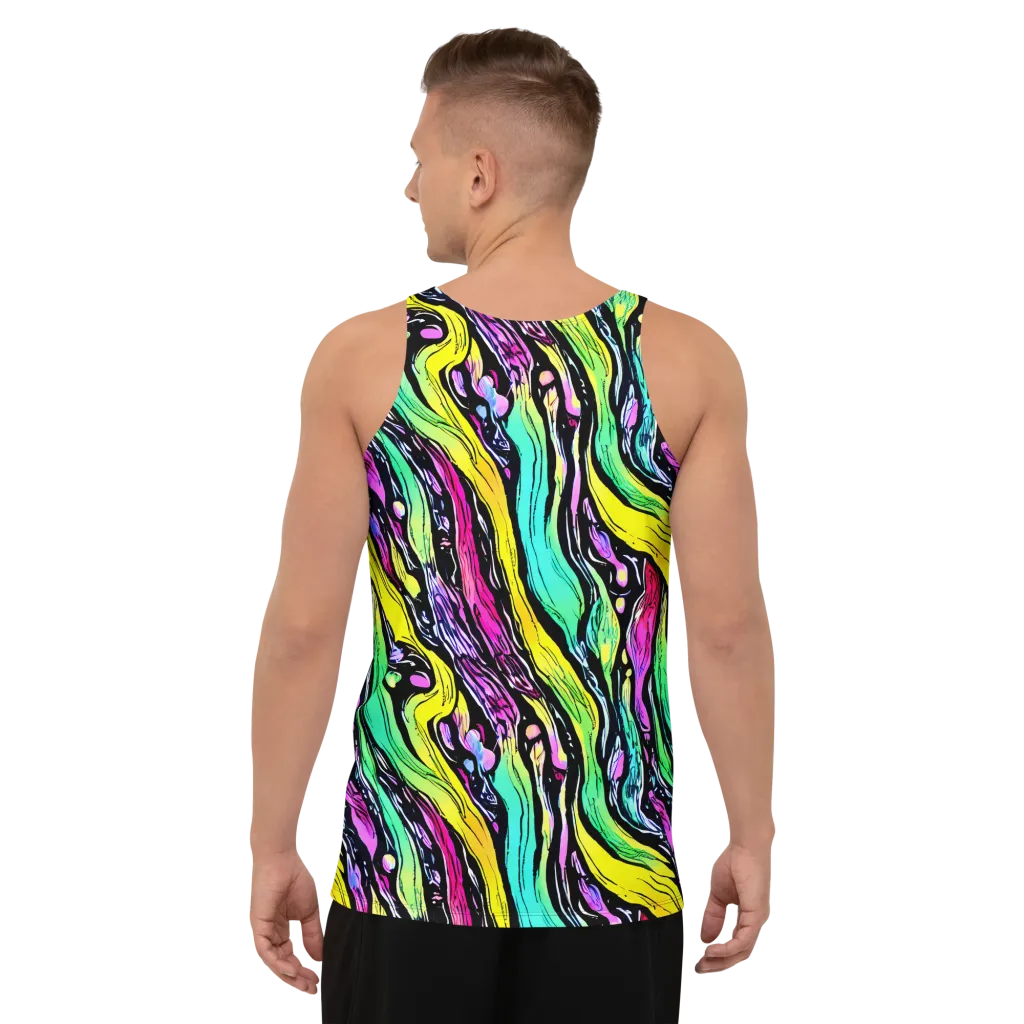 Neon Wildwater on Men's Tank Top — Back