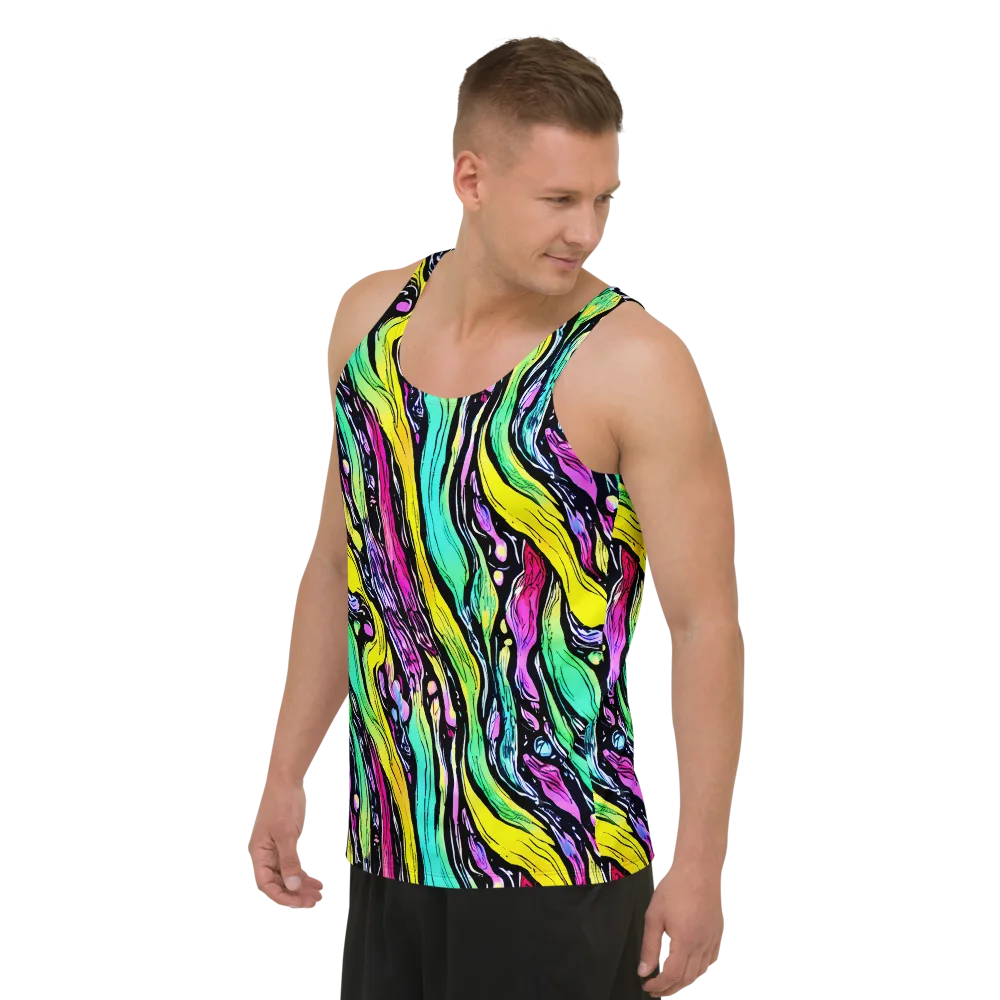 Neon Wildwater on Men's Tank Top — Left Front
