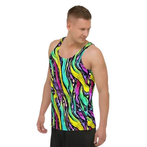 Neon Wildwater on a Men's Tank Top