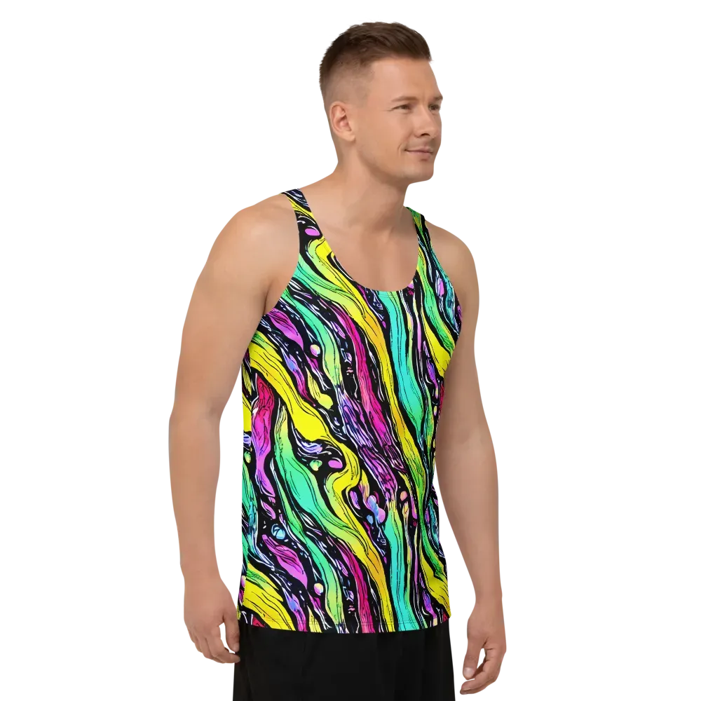 Neon Wildwater on Men's Tank Top — Right Front