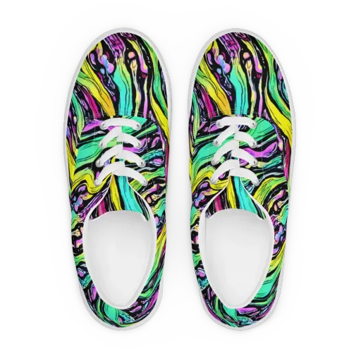 Neon Wildwater on a Men's Lace-Up Canvas Shoes