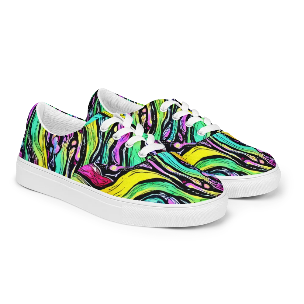 Neon Wildwater on Men's Lace-Up Canvas Shoes — Right Front