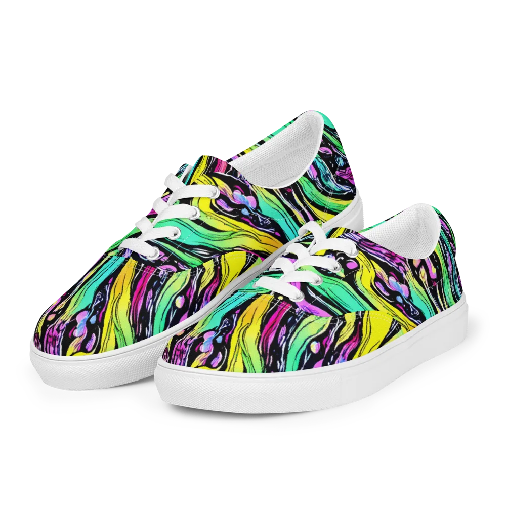 Neon Wildwater on Men's Lace-Up Canvas Shoes — Left Front