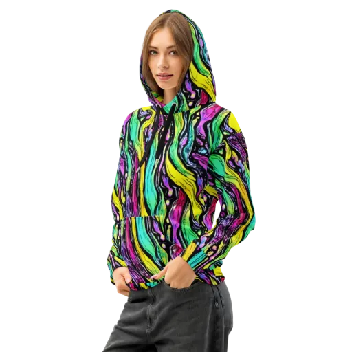 Neon Wildwater on a Cotton Hoodie