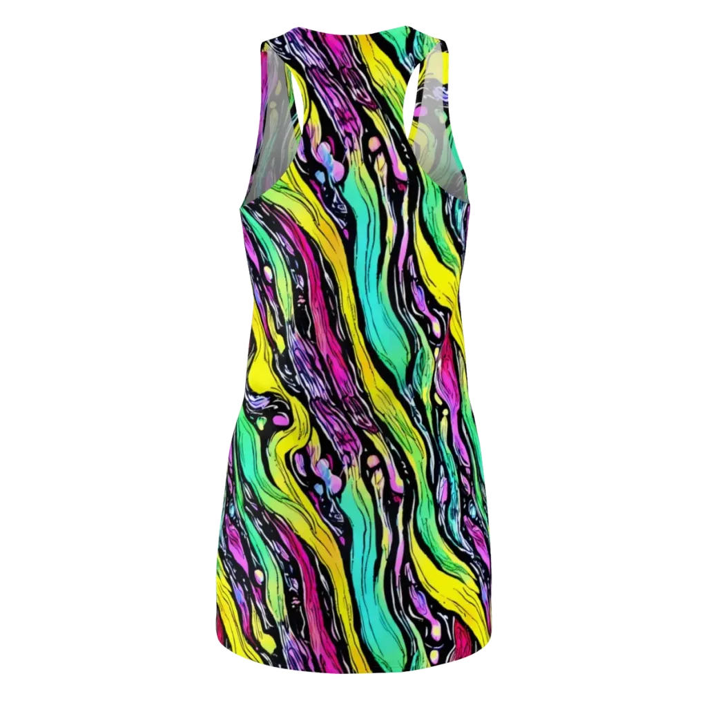 Neon Wildwater on Racerback Dress — Back