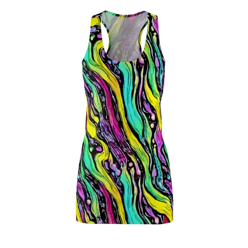 Neon Wildwater on a Racerback Dress