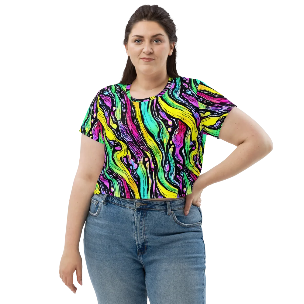 Neon Wildwater on Crop Tee — Front