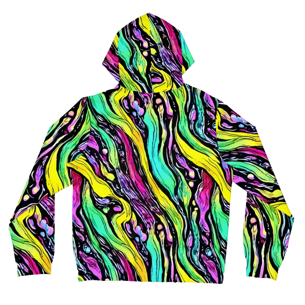 Neon Wildwater on Women's Full-Zip Hoodie — Back