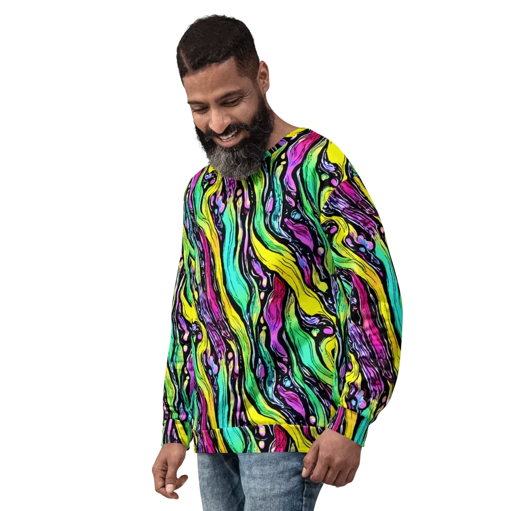 Neon Wildwater on Sweatshirt — Left Front