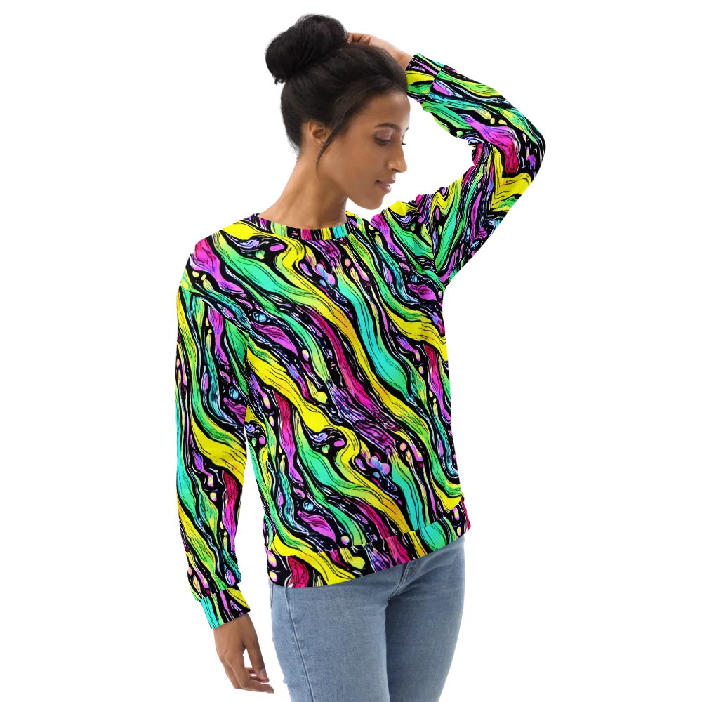 Neon Wildwater on Sweatshirt — Right Front