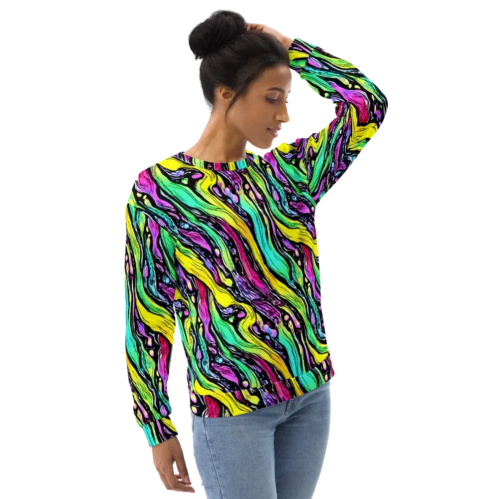 Neon Wildwater on Sweatshirt — Right Front