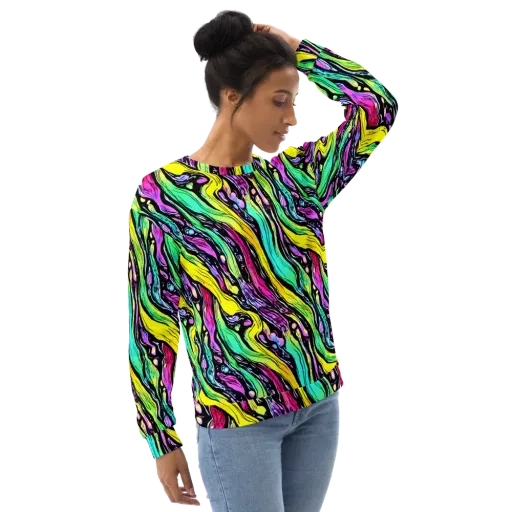 Neon Wildwater on a Sweatshirt