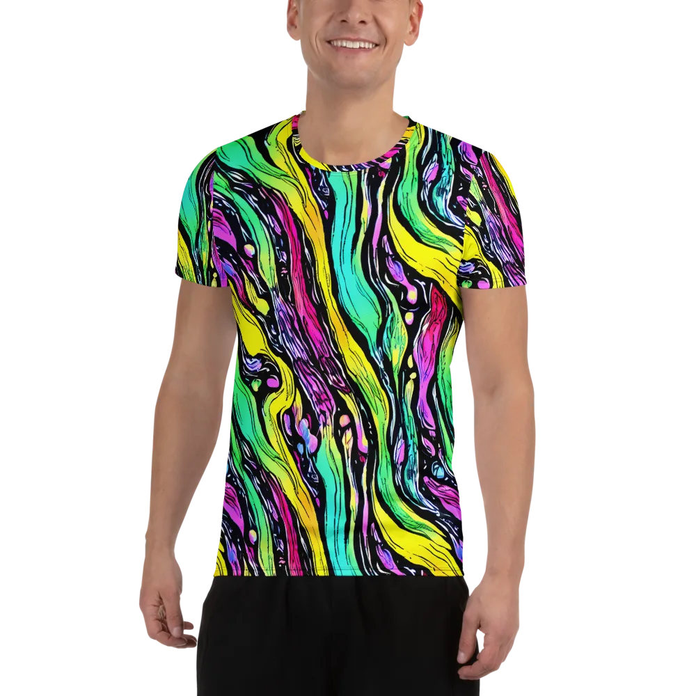 Neon Wildwater on Men's Athletic T-Shirt — Front