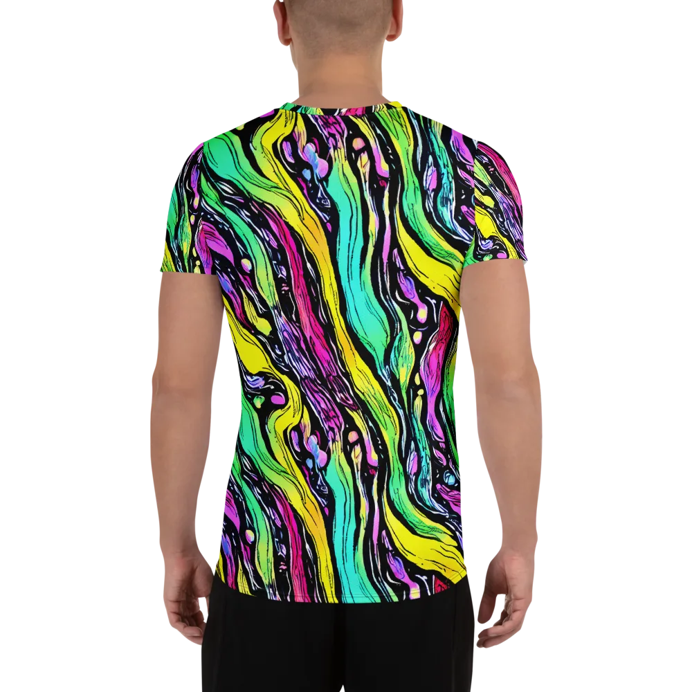 Neon Wildwater on Men's Athletic T-Shirt — Back