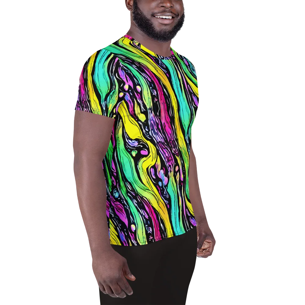 Neon Wildwater on Men's Athletic T-Shirt — Right