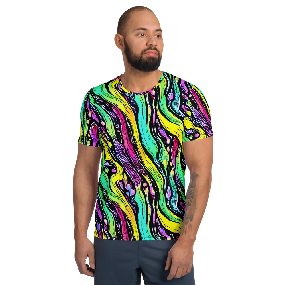 Neon Wildwater on Men's Athletic T-Shirt — Front