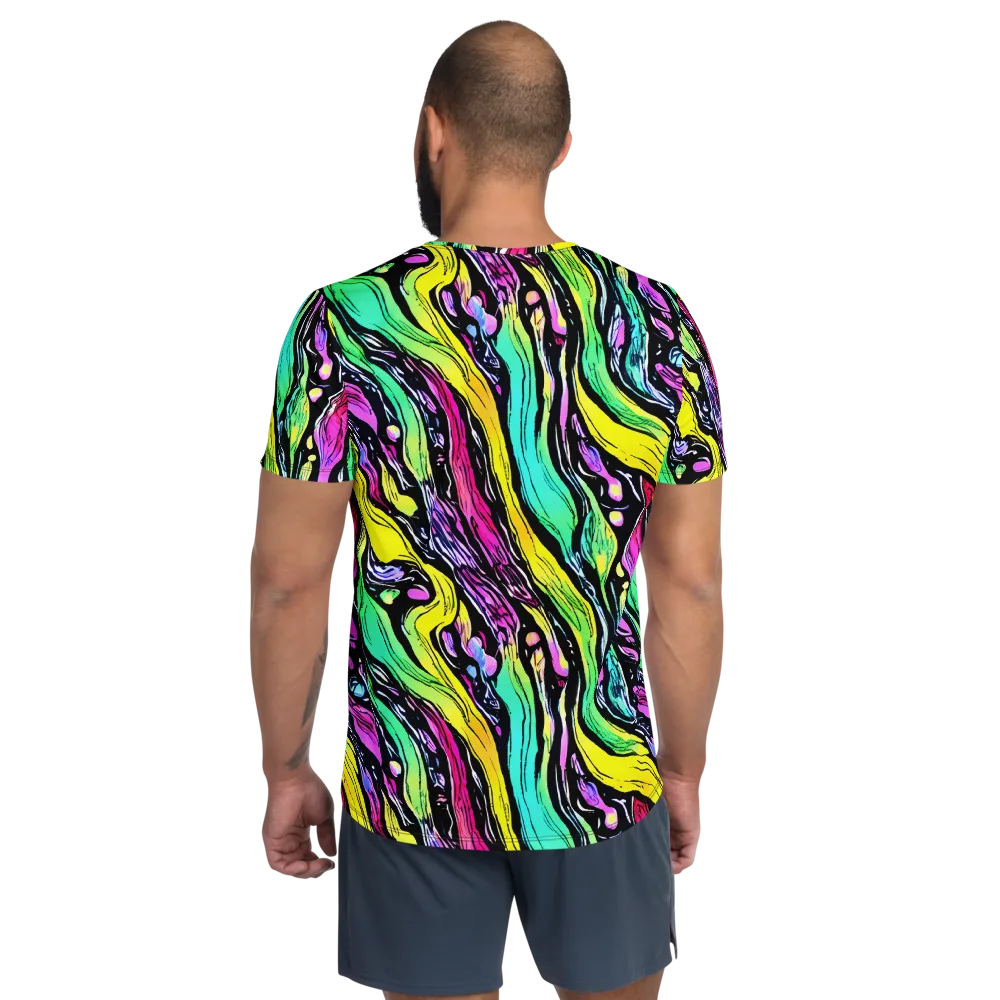 Neon Wildwater on Men's Athletic T-Shirt — Back