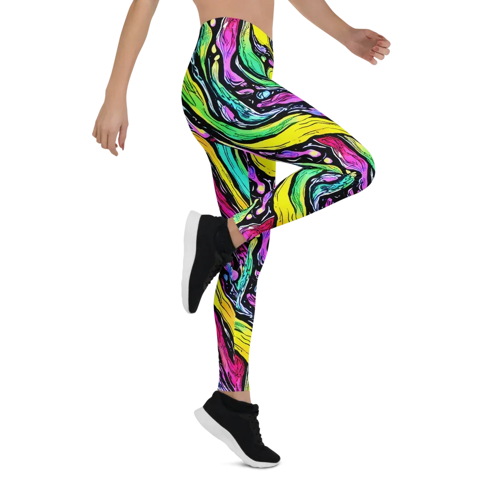 Neon Wildwater on Leggings — Right