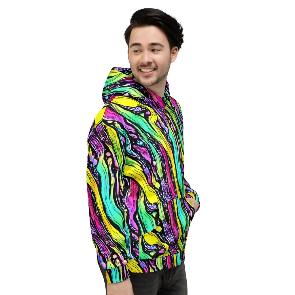 Neon Wildwater on Hoodie — Right