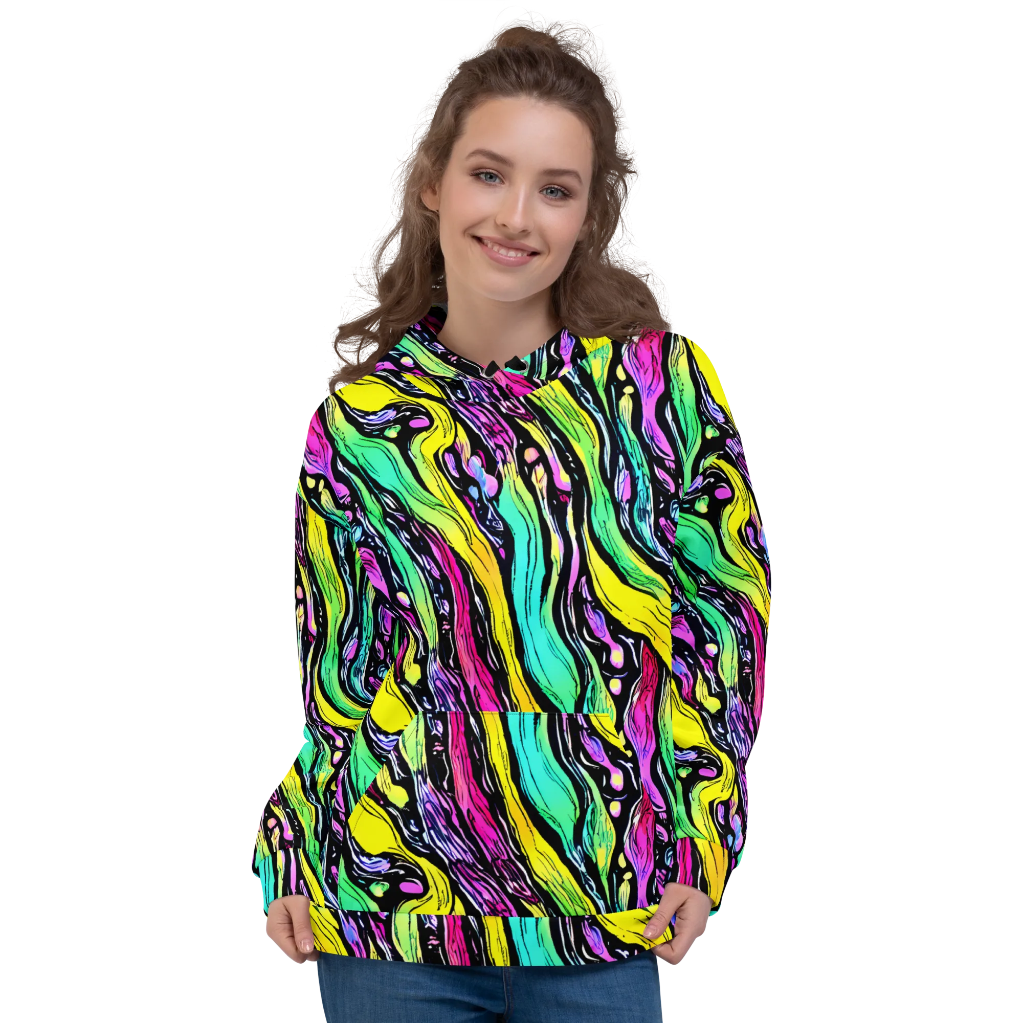 Neon Wildwater on Hoodie — Front