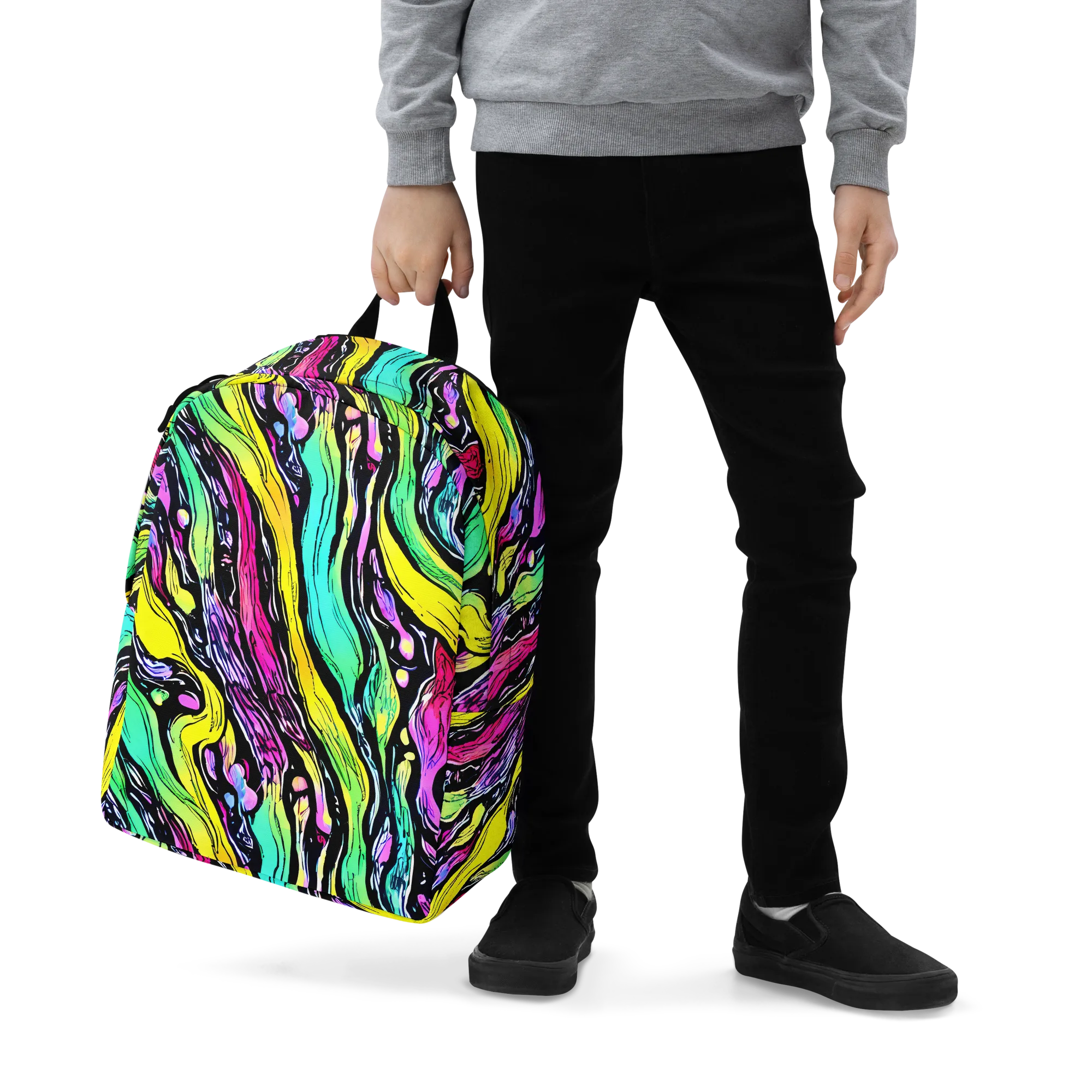 Neon Wildwater on Minimalist Backpack — Zoomed-in