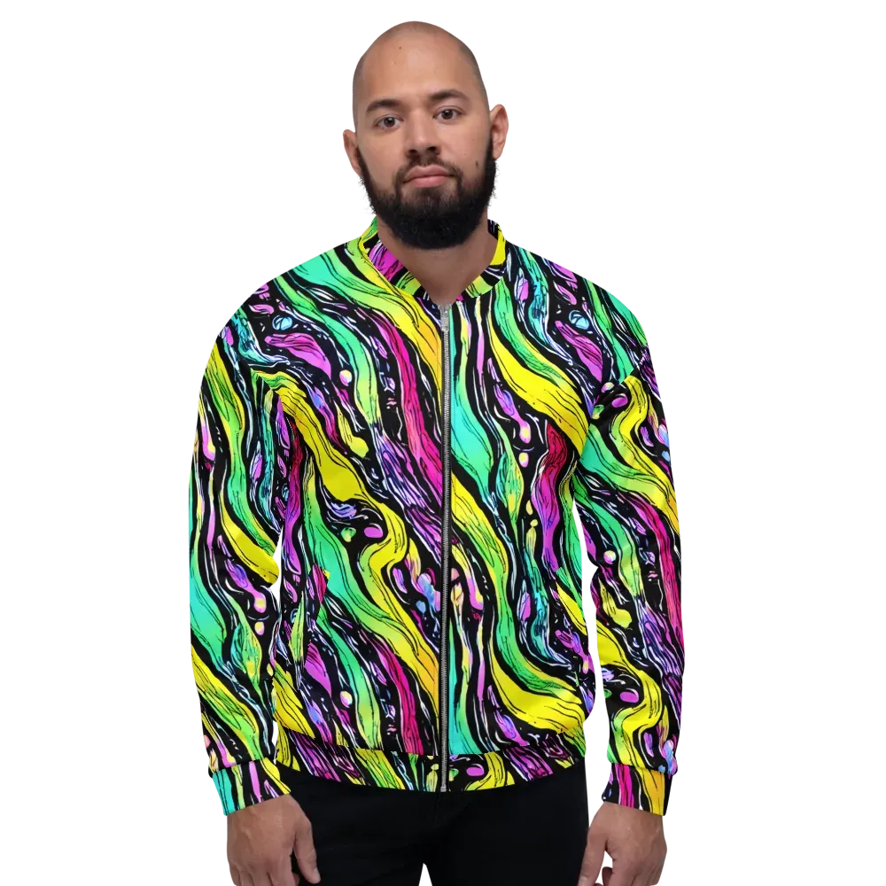 Neon Wildwater on Bomber Jacket — Front