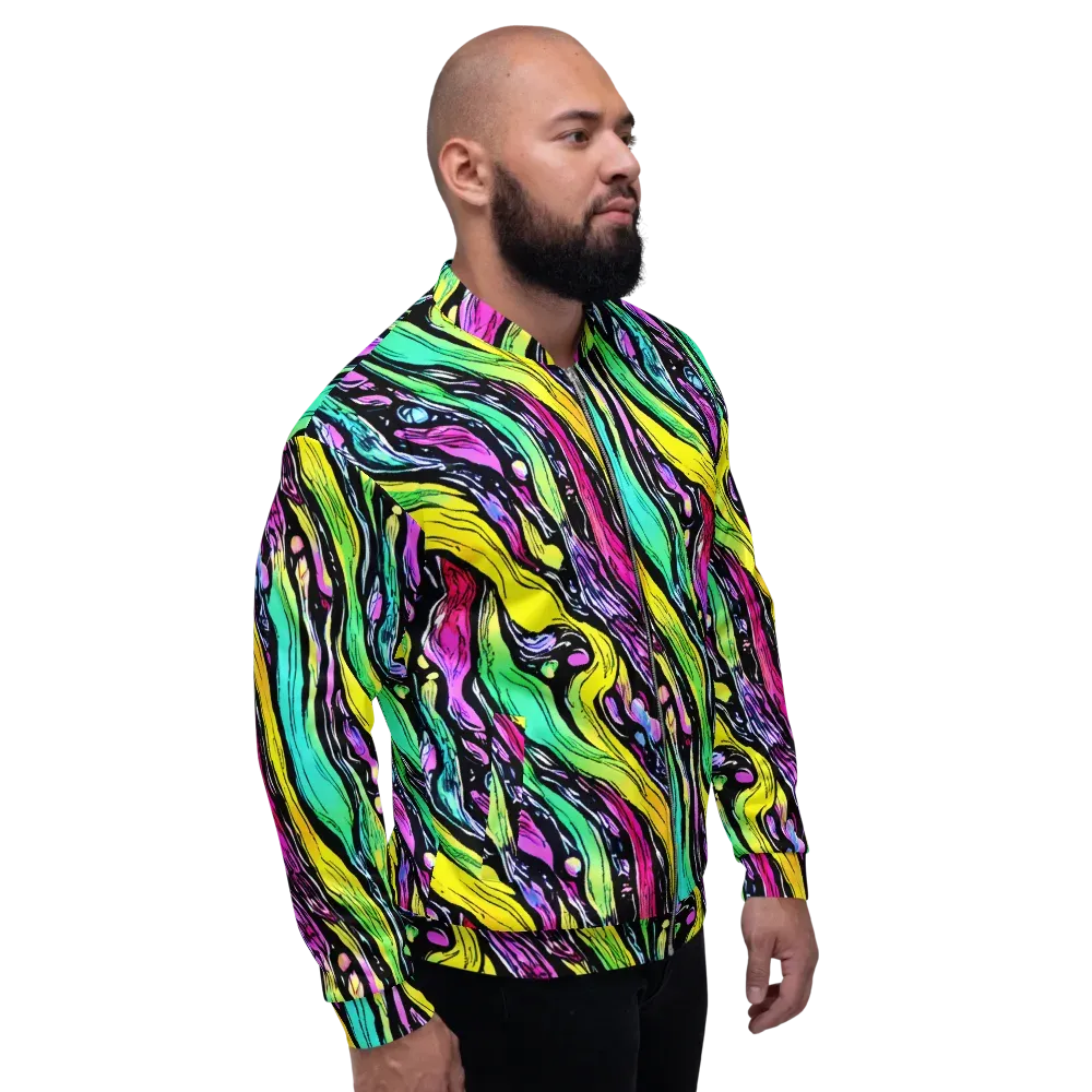 Neon Wildwater on Bomber Jacket — Right