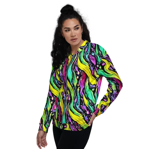 Neon Wildwater on a Bomber Jacket
