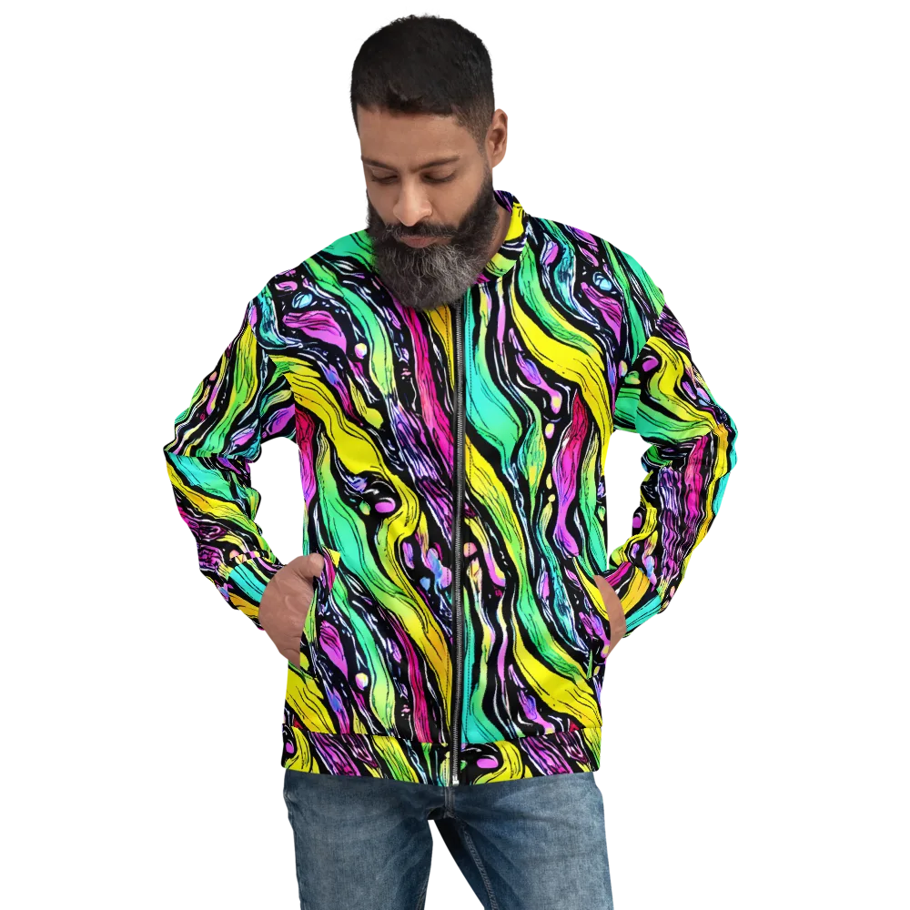 Neon Wildwater on Bomber Jacket — Front