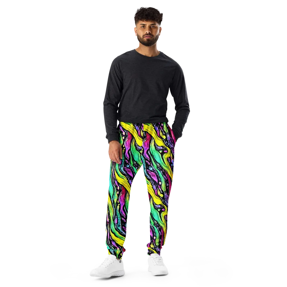 Neon Wildwater on Men's Joggers — Front