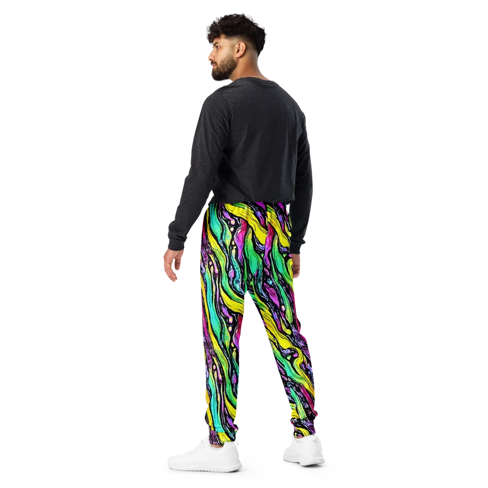 Neon Wildwater on Men's Joggers — Back
