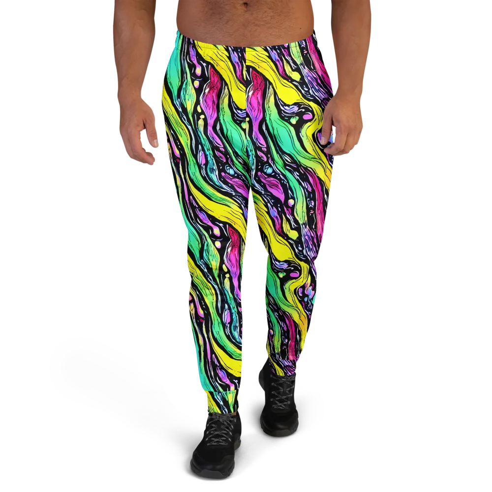 Neon Wildwater on Men's Joggers — Front