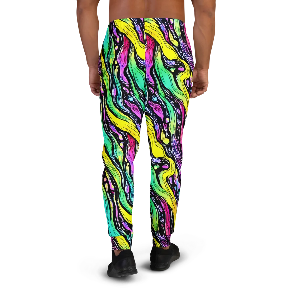 Neon Wildwater on Men's Joggers — Back
