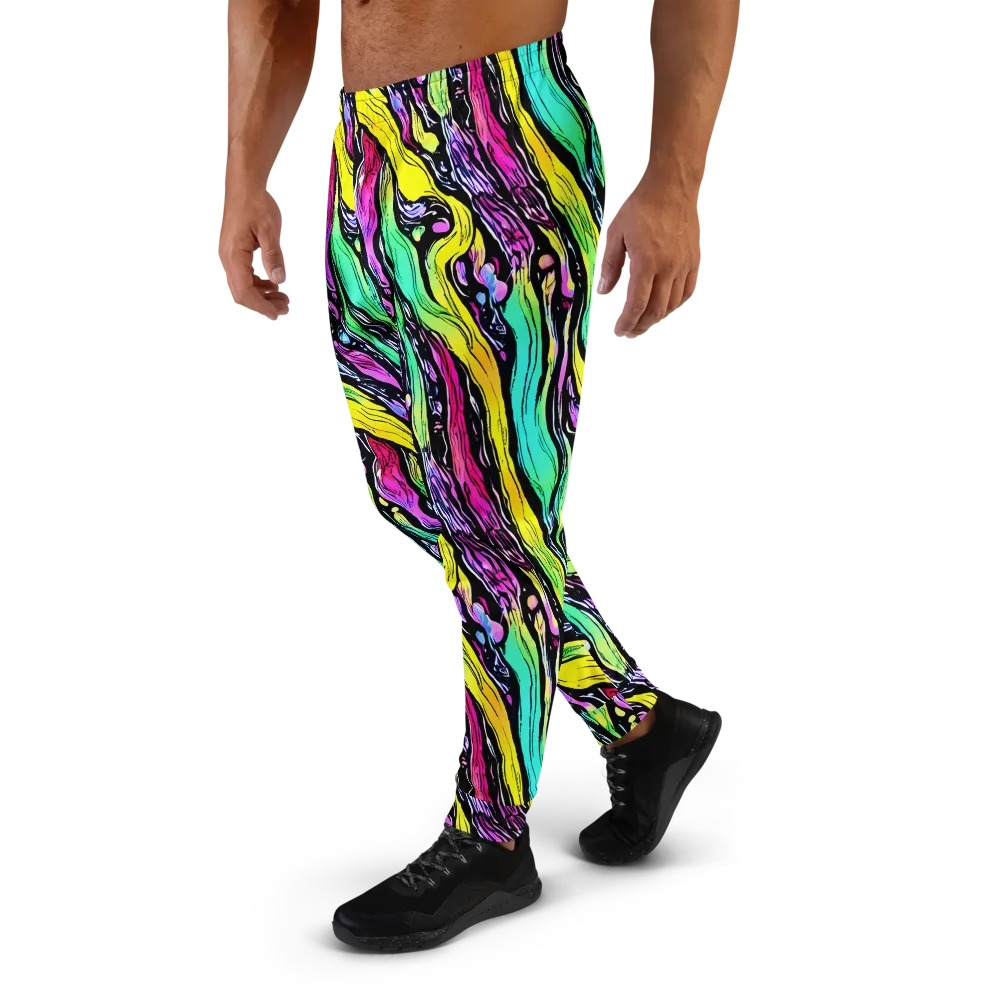 Neon Wildwater on Men's Joggers — Left