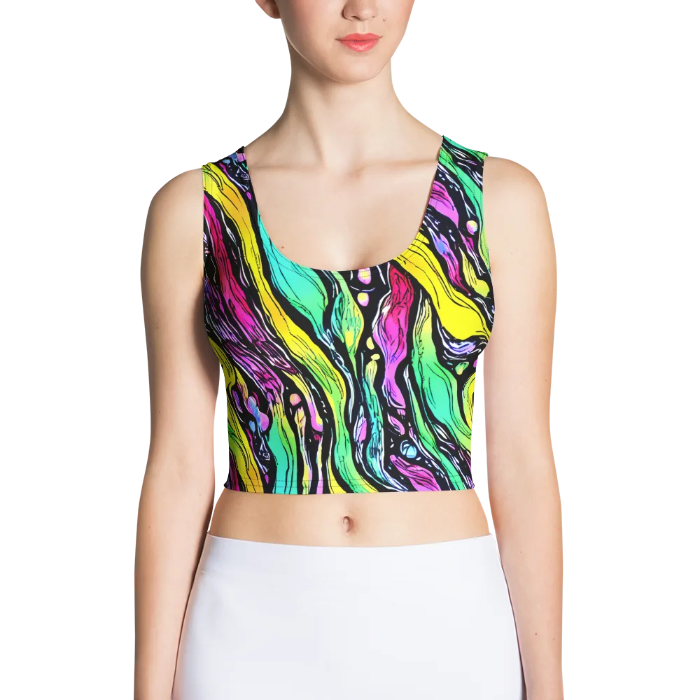 Neon Wildwater on Crop Top — Front