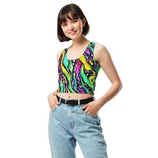 Neon Wildwater on a Crop Top