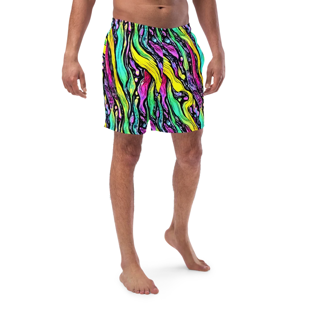 Neon Wildwater on Swim Trunks — Front