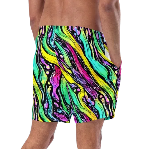 Neon Wildwater on a Swim Trunks