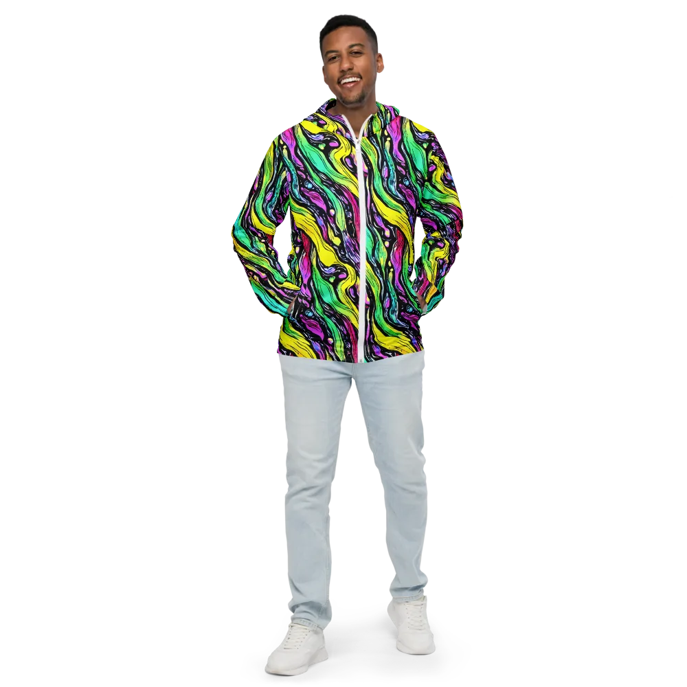 Neon Wildwater on Men's Windbreaker — Front