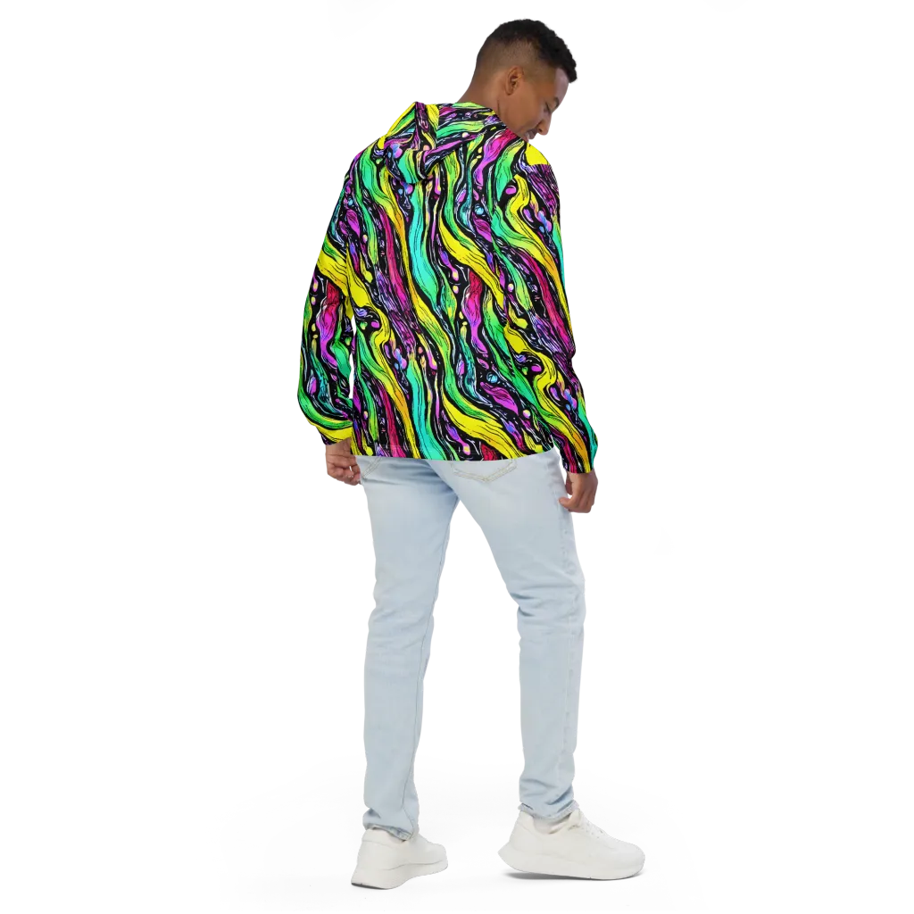 Neon Wildwater on Men's Windbreaker — Back