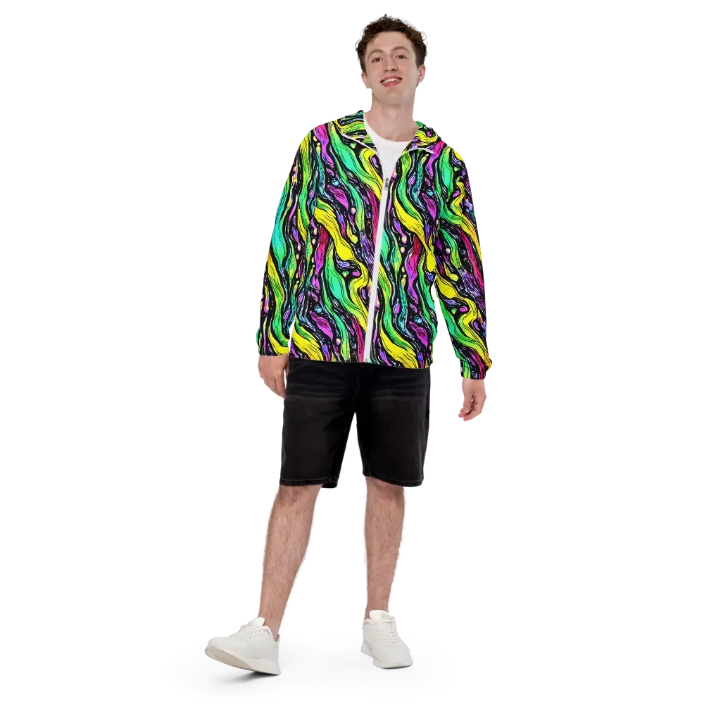 Neon Wildwater on Men's Windbreaker — Front