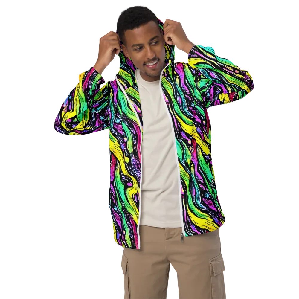 Neon Wildwater on Men's Windbreaker — Front