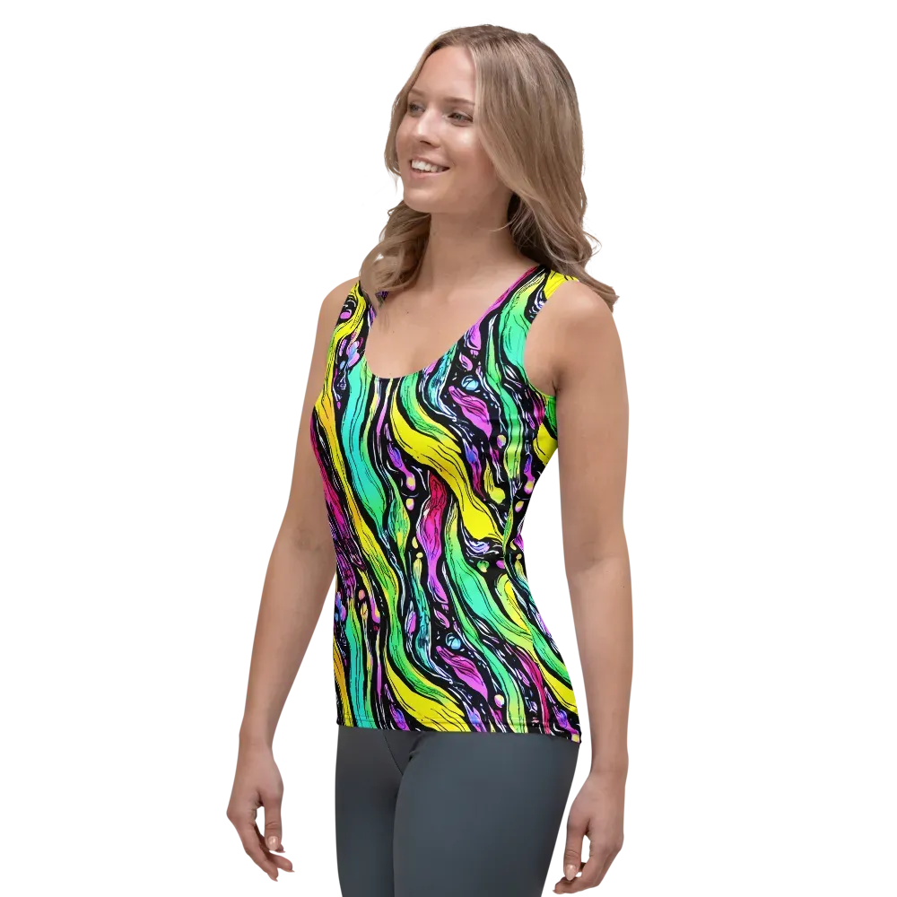 Neon Wildwater on Women's Tank Top — Left Front