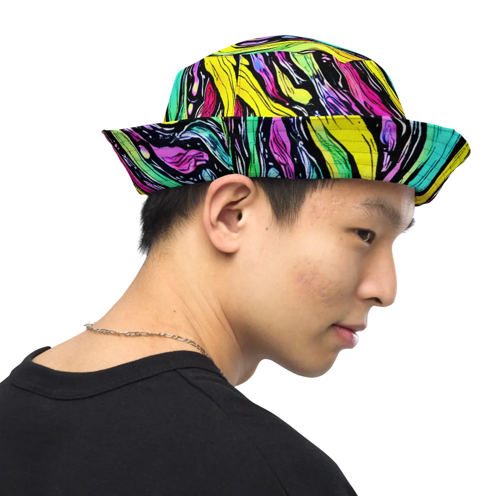 Neon Wildwater on Reversible Bucket Hat — Right Outside