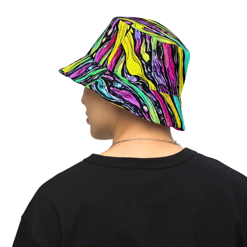 Neon Wildwater on Reversible Bucket Hat — Back Inside
