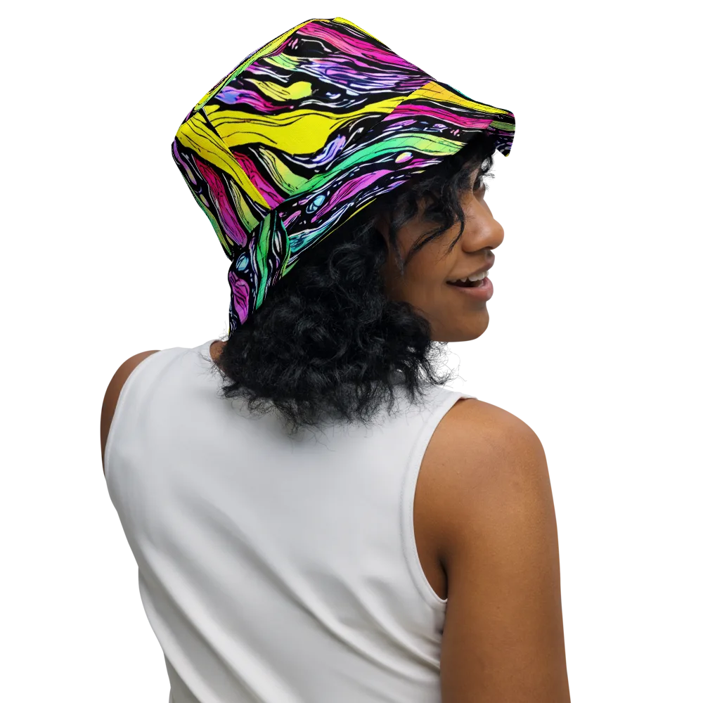 Neon Wildwater on Reversible Bucket Hat — Right Outside