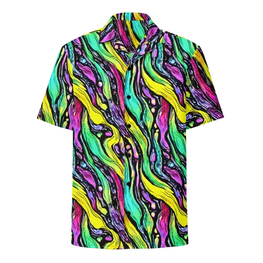 Neon Wildwater on a Button Shirt