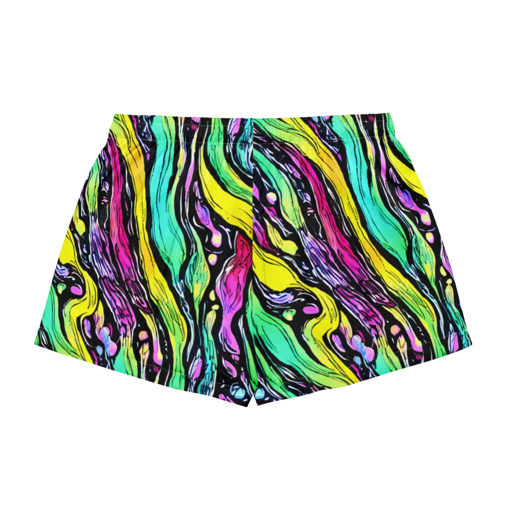 Neon Wildwater on Women's Pajama Shorts — Back