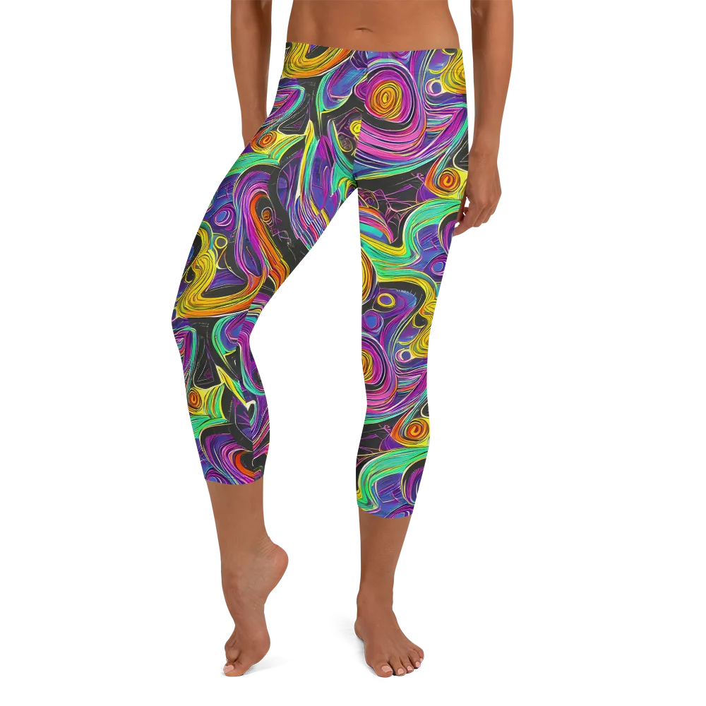 Sonic Spiral on Capri Leggings — Front